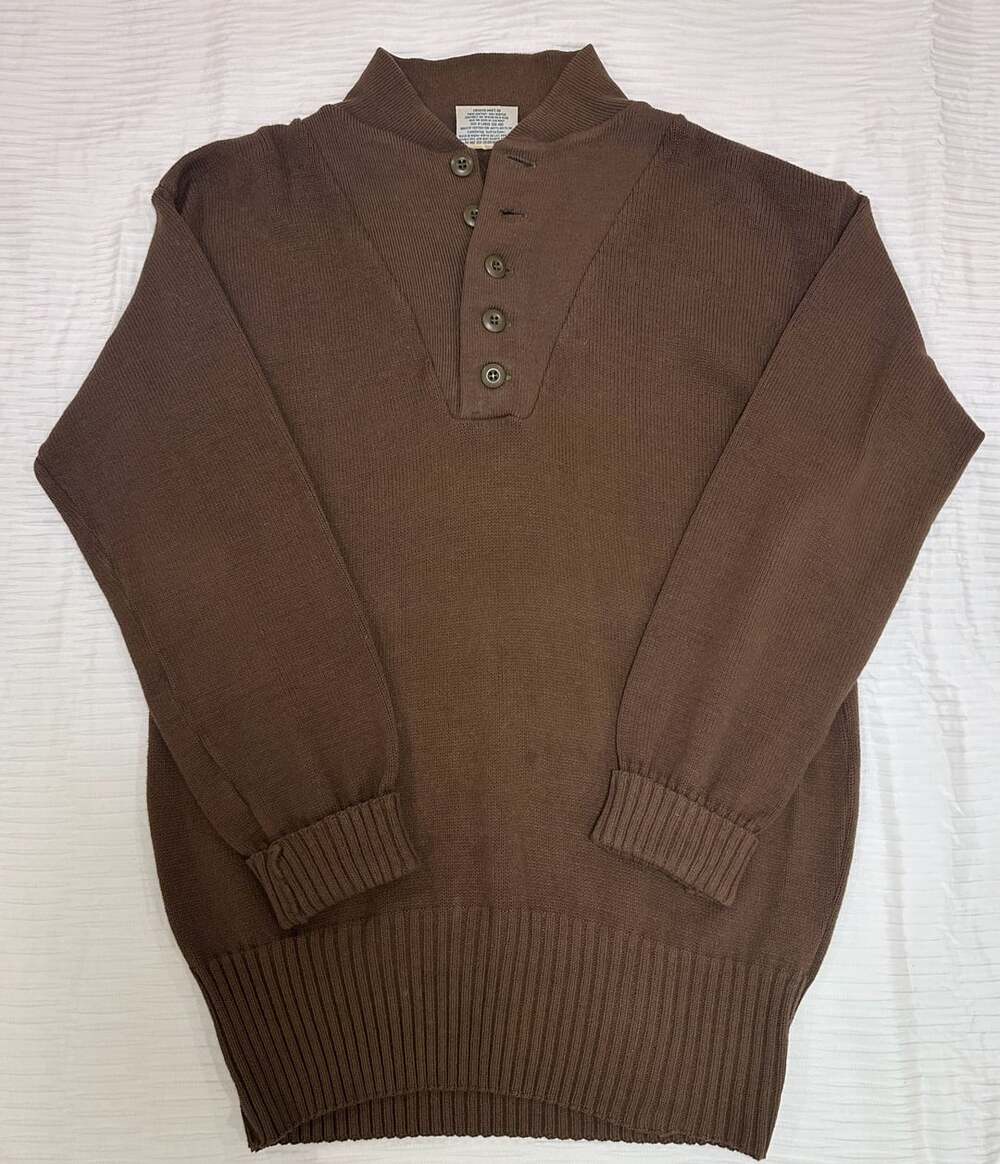 DSCP Garrison Collection 5-Button Sweater Size X-Large Brown Acrylic